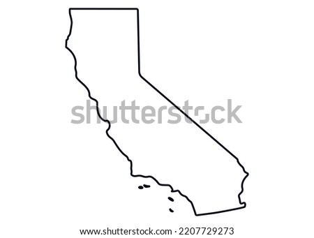 Map of the state of California. Map of the US state isolated on white background. Vector illustration