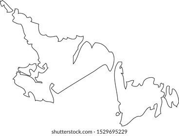Map state Canada. Newfoundland and Labrador