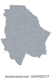 Map of the state of Chihuahua with political division by municipalities