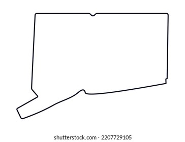 Map of the state of Connecticut. Map of the US state isolated on white background. Vector illustration