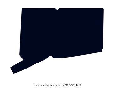 Map of the state of Connecticut. Map of the US state isolated on white background. Vector illustration