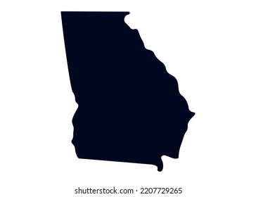 Map of the state of Georgia. Map of the US state isolated on white background. Vector illustration