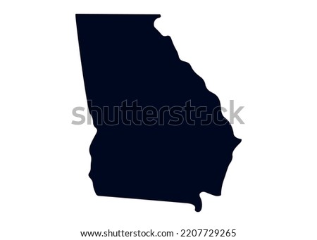Map of the state of Georgia. Map of the US state isolated on white background. Vector illustration