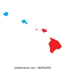 A Map of the the state  Hawaii