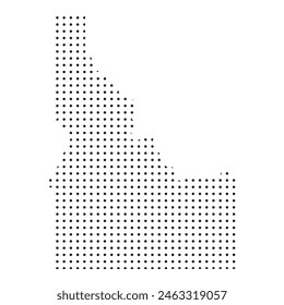 Map of the state of Idaho is shown in dots