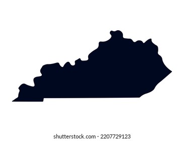 Map of the state of Kentucky. Map of the US state isolated on white background. Vector illustration