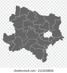 Map  State Lower Austria  on transparent background. Blank Map Lower Austria with districts   for your web site design, logo, app, UI. Austria. EPS10.