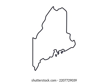 Map of the state of Maine. Map of the US state isolated on white background. Vector illustration