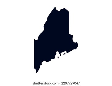 Map of the state of Maine. Map of the US state isolated on white background. Vector illustration