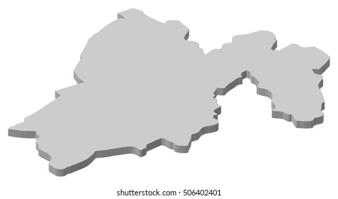 Map - State of Mexico (Mexico) - 3D-Illustration