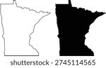A map of the state of minnesota with a black filled outline