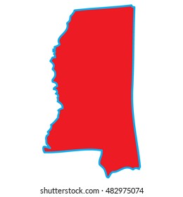 A Map of the the state  Mississippi