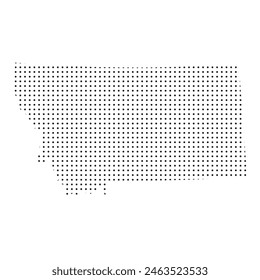 Map of the state of Montana is shown in dots