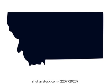 Map of the state of Montana. Map of the US state isolated on white background. Vector illustration