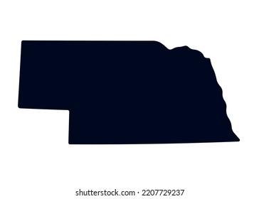 Map of the state of Nebraska. Map of the US state isolated on white background. Vector illustration