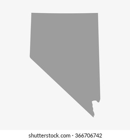 Map  the State of Nevada in gray on a white background