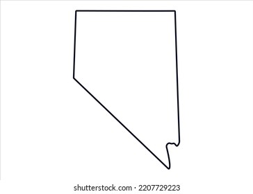 Map of the state of Nevada. Map of the US state isolated on white background. Vector illustration