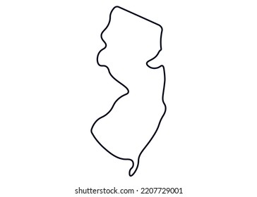 Map of the state of New Jersey. Map of the US state isolated on white background. Vector illustration