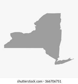 Map  of the State of New York in gray on a white background svg