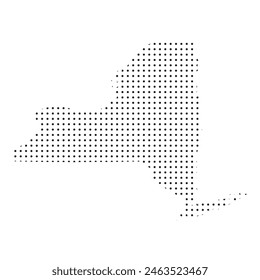 Mapa del estado de Nueva York se muestra en puntos