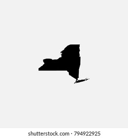 Map of State - New York - United States Vector Illustration