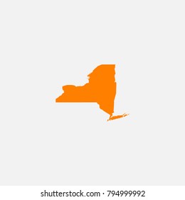 Map of State New York - United States  Vector Illustration
