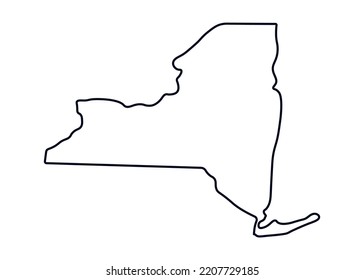 Map of the state of New York. Map of the US state isolated on white background. Vector illustration