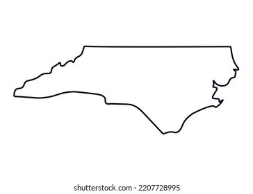Map of the state of North Carolina. Map of the US state isolated on white background. Vector illustration