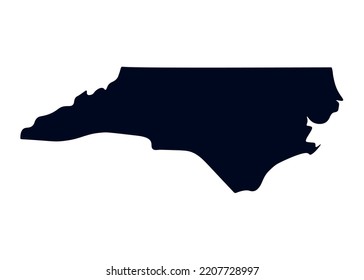 Map of the state of North Carolina. Map of the US state isolated on white background. Vector illustration