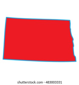 A Map of the the state  North Dakota