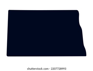 Map of the state of North Dakota. Map of the US state isolated on white background. Vector illustration