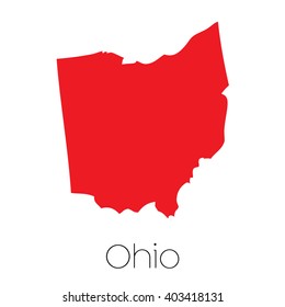 A Map of the the state Ohio