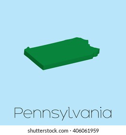 A Map of the the state Pennsylvania