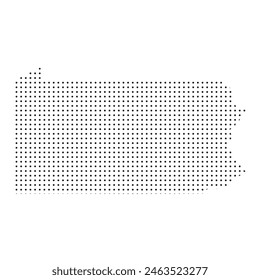 Map of the state of Pennsylvania is shown in dots