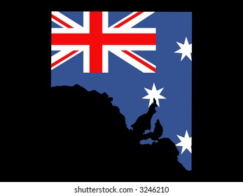 Map Of State Of South Australia And Australian Flag