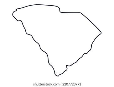 Map of the state of South Carolina. Map of the US state isolated on white background. Vector illustration