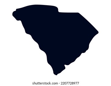 Map of the state of South Carolina. Map of the US state isolated on white background. Vector illustration