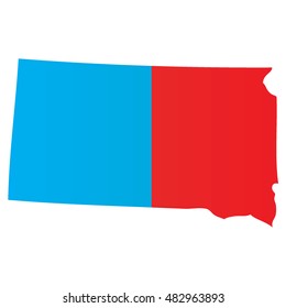 A Map of the the state  South Dakota