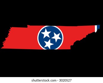 Map State Tennessee Their Flag Stock Vector (Royalty Free) 3020527 ...