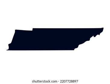 Map of the state of Tennessee. Map of the US state isolated on white background. Vector illustration