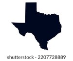 Map of the state of Texas. Map of the US state isolated on white background. Vector illustration