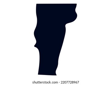 Map of the state of Vermont. Map of the US state isolated on white background. Vector illustration