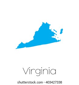 A Map of the the state Virginia