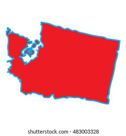 A Map of the the state  Washington