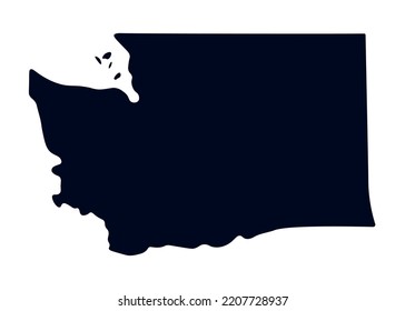 Map of the state of Washington with its official flag. Map of the US state isolated on white background. Vector illustration