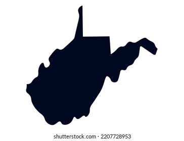 Map of the state of West Virginia. Map of the US state isolated on white background. Vector illustration