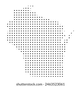Map of the state of Wisconsin is shown in dots