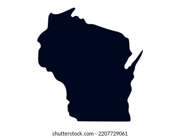 Map of the state of Wisconsin. Map of the US state isolated on white background. Vector illustration