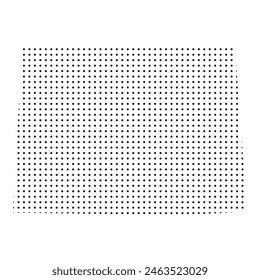 Map of the state of Wyoming is shown in dots