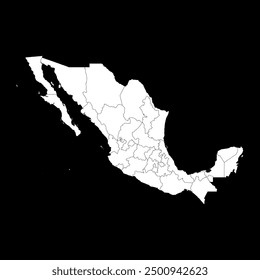 Map of the states of Mexico. Vector illustration.